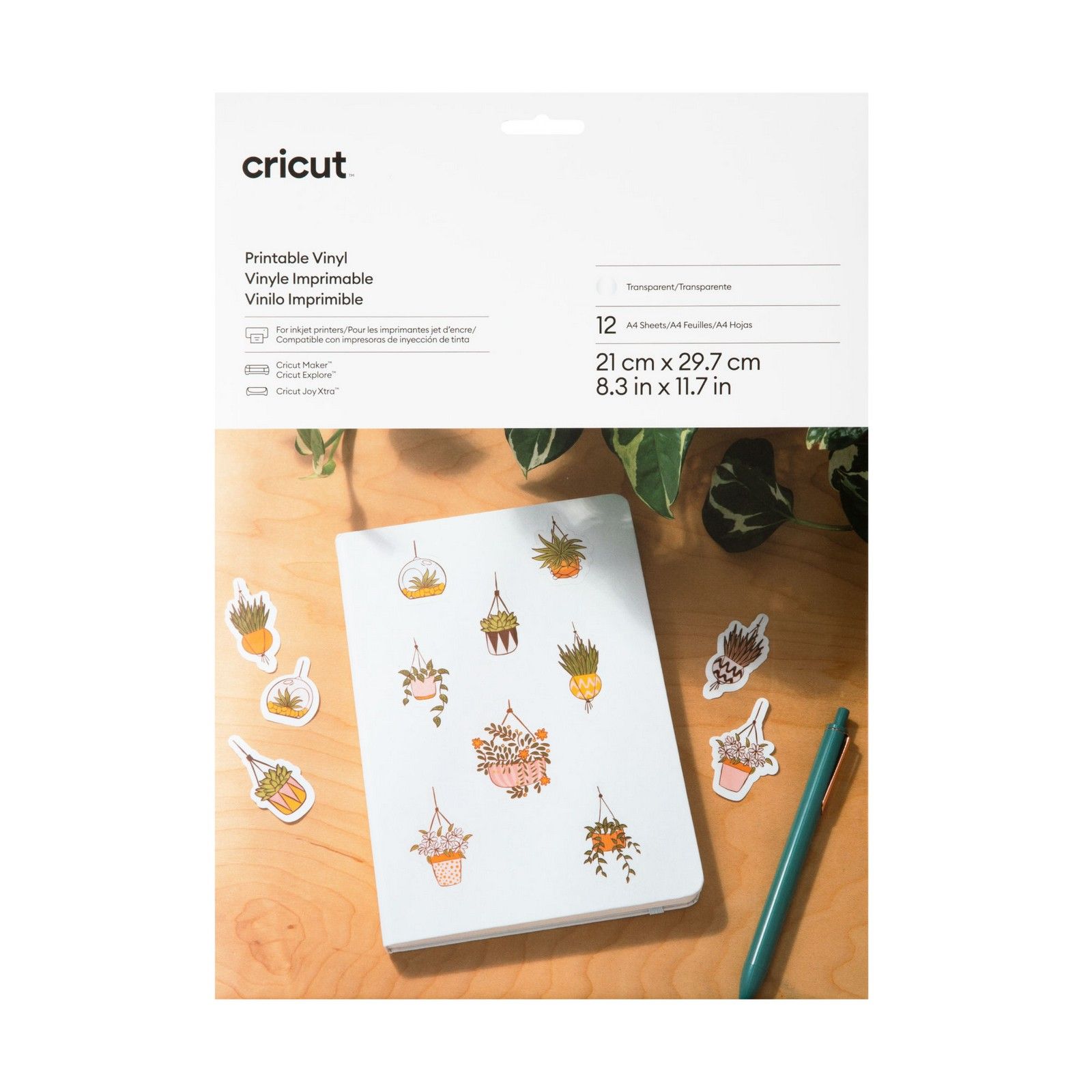 Cricut • Printable Vinyl A4 Transparent 12pcs