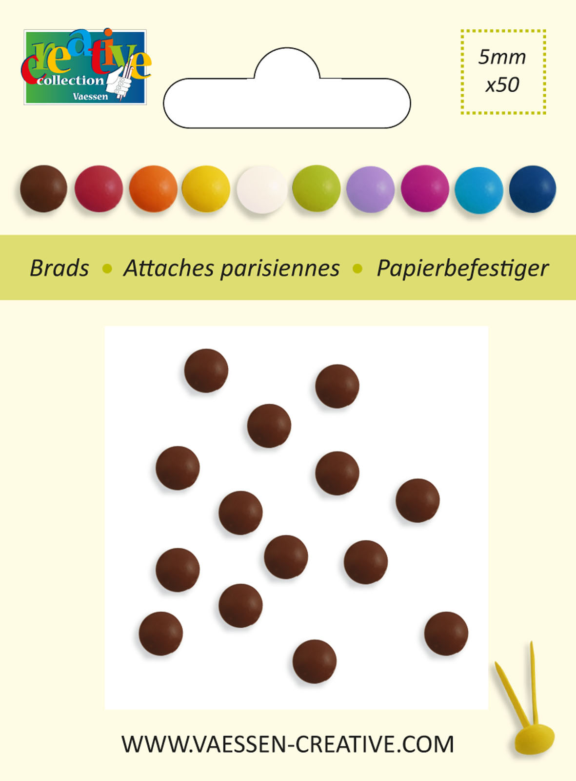 Vaessen Creative • Brads 5mm Chocolate 