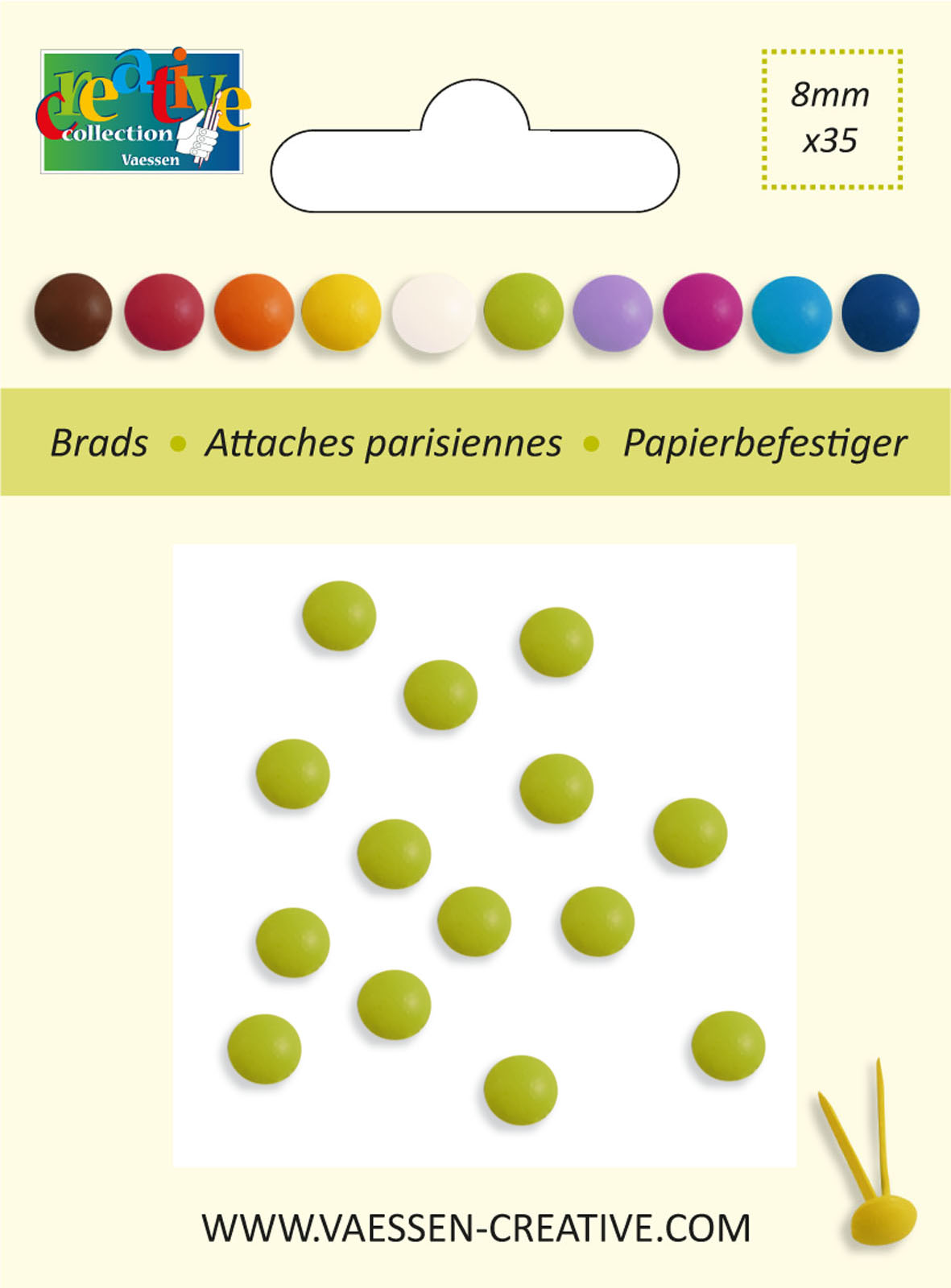 Vaessen Creative • Attaches parisiennes 8mm Vert 