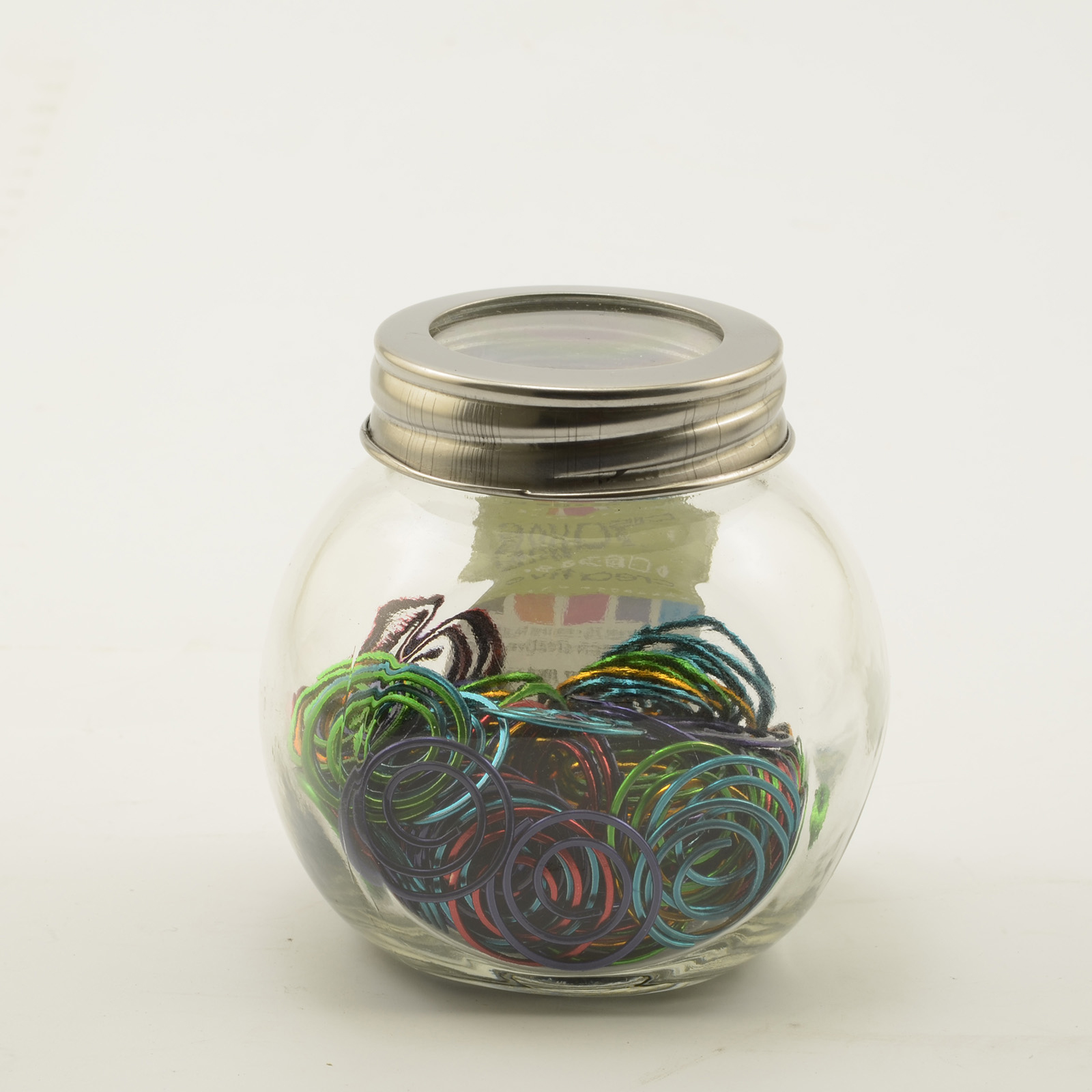 Vaessen Creative • Paper Clips In Jar 120g +/-140pezzi Round 22mm Metallic