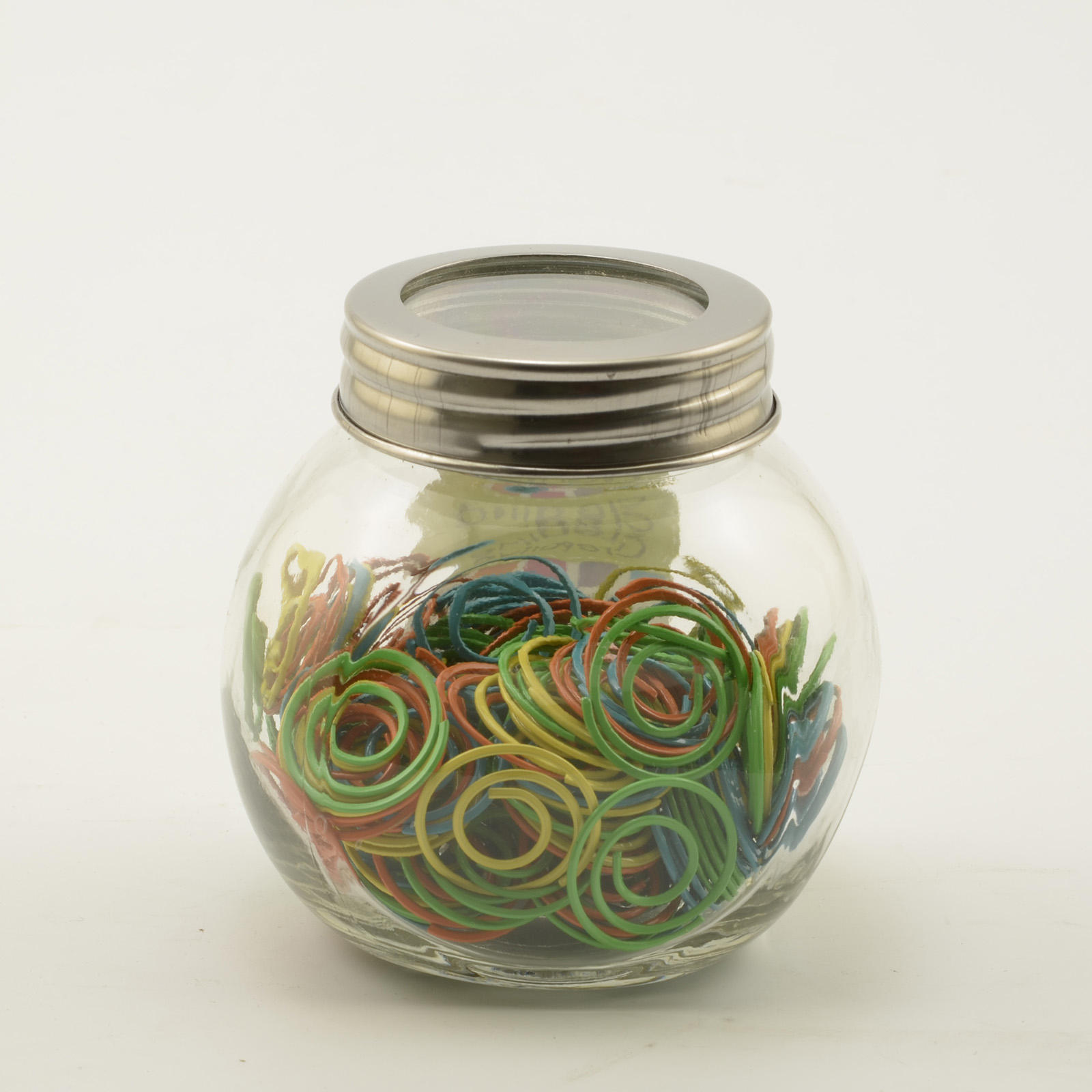 Vaessen Creative • Paper Clips In Jar 120g +/-139pezzi Round 22mm Tropical