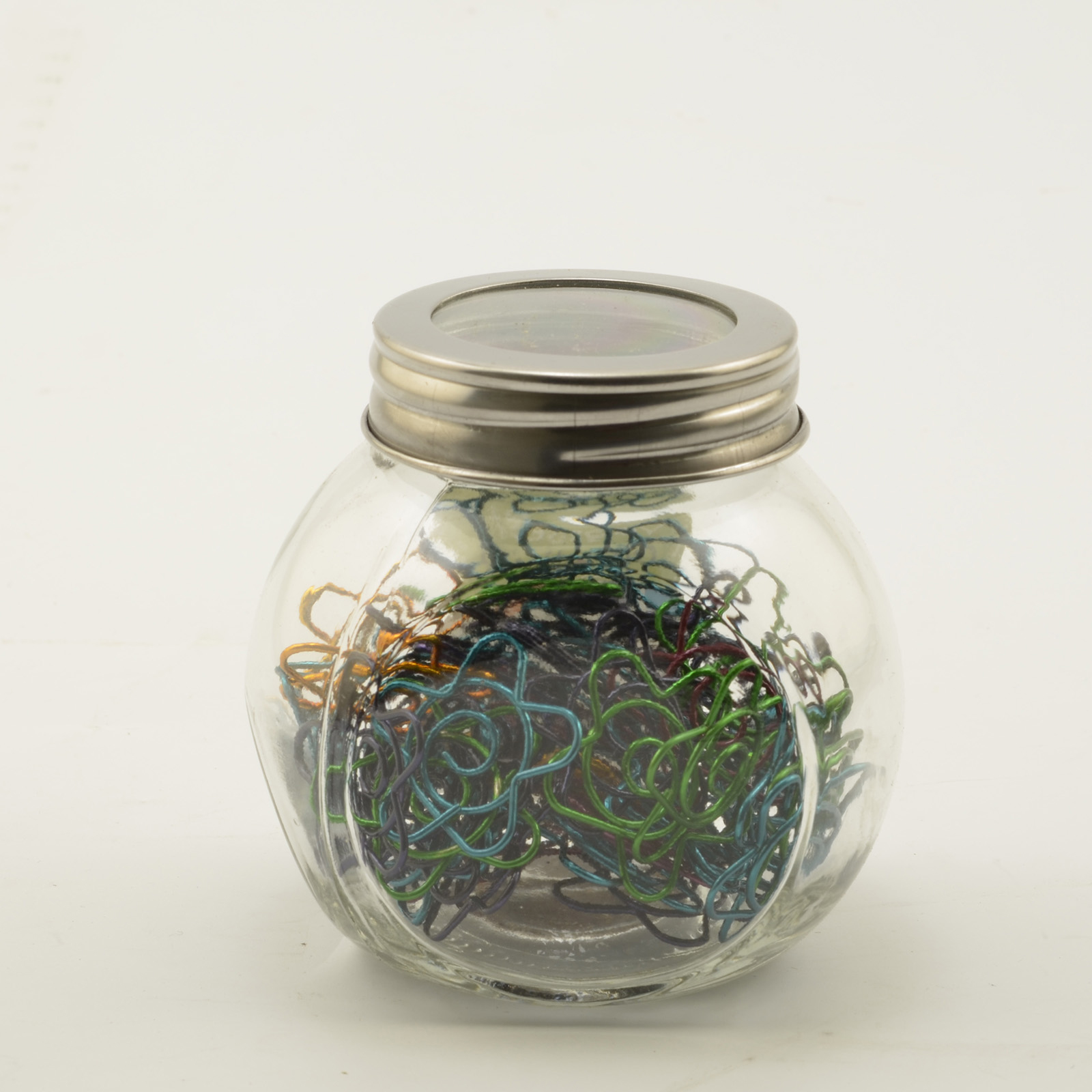 Vaessen Creative • Paper Clips In Jar 60g +/-61pieces Flower Metallic