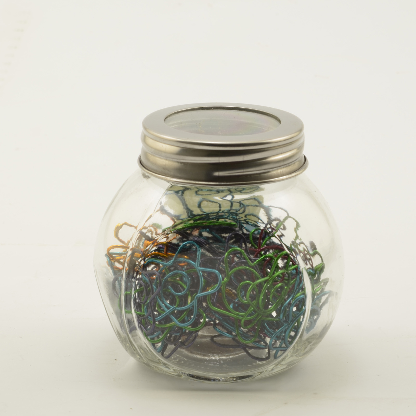 Vaessen Creative • Paper Clips In Jar 60g +/-61pezzi Flower Metallic