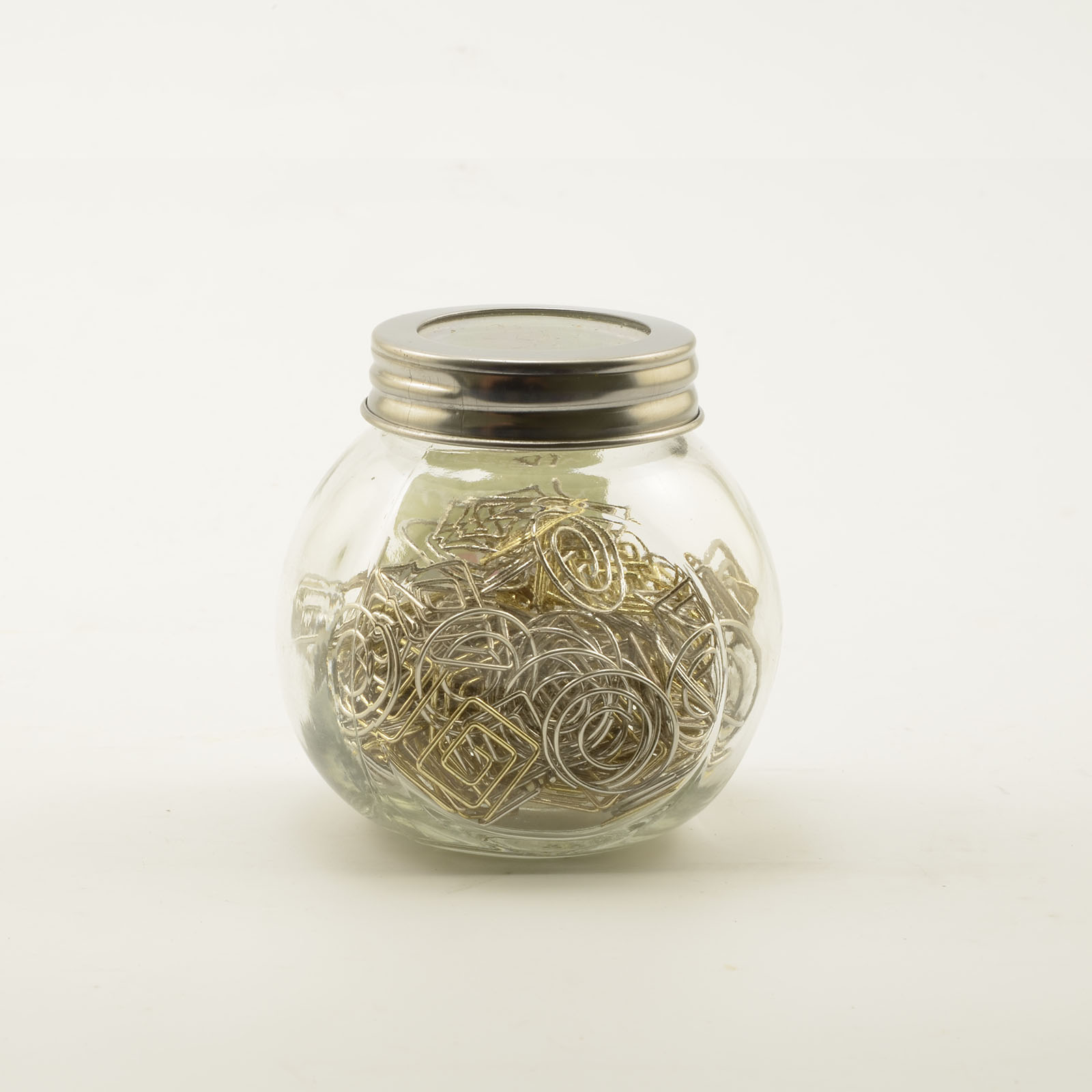 Vaessen Creative • Paper Clips In Jar 100g +/-140piezas Round/Square 12mm