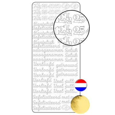 Vaessen Creative • Sticker 10x23cm 10pcs Gold Diverse Congratulatory Texts