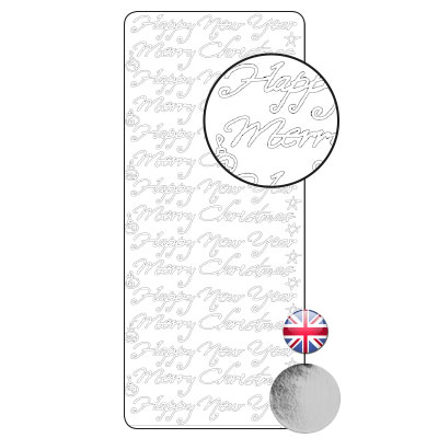 Vaessen Creative • Sticker 10x23cm 10pcs Silver Diverse English Texts