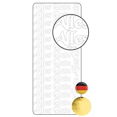 Vaessen Creative • Sticker 10x23cm 10pcs Goud "Alles Gute"