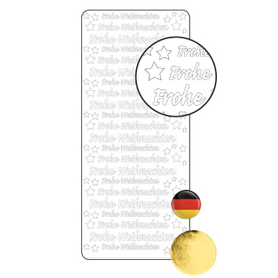 Vaessen Creative • Sticker 10x23cm 10pcs Gold Frohe Weihnachten