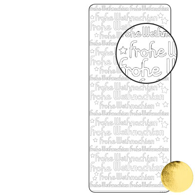 Vaessen Creative • Sticker 10x23cm 10pcs Gold Frohe Weihnachten