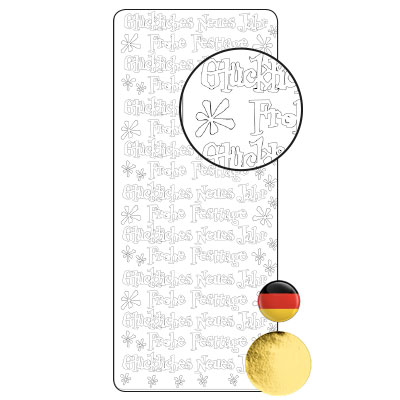 Vaessen Creative • Sticker 10x23cm 10pcs Gold Diverse German Texts