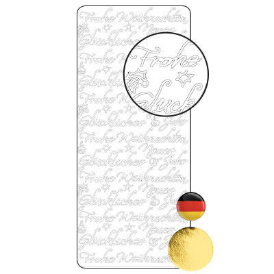 Vaessen Creative • Sticker 10x23cm 10pcs Gold Diverse German Texts