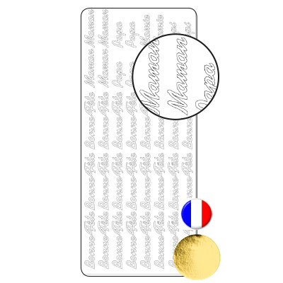 Vaessen Creative • Sticker 10x23cm 10pcs Goud Diverse Franse Teksten