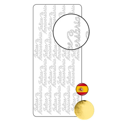 Vaessen Creative • Sticker 10x23cm 10pcs Gold "Brightiz Anniversario"