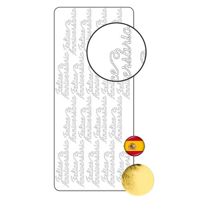 Vaessen Creative • Sticker 10x23cm 10pcs Gold "Brightiz Anniversario"
