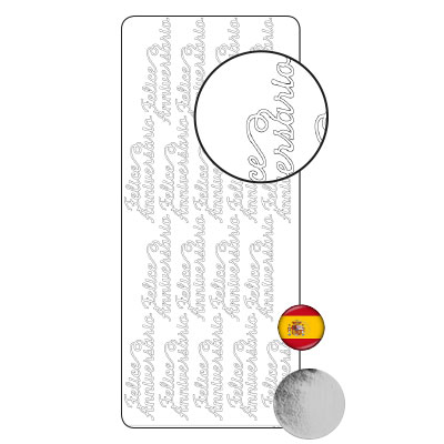 Vaessen Creative • Sticker 10x23cm 10pcs Silver "Brightiz Anniversario"