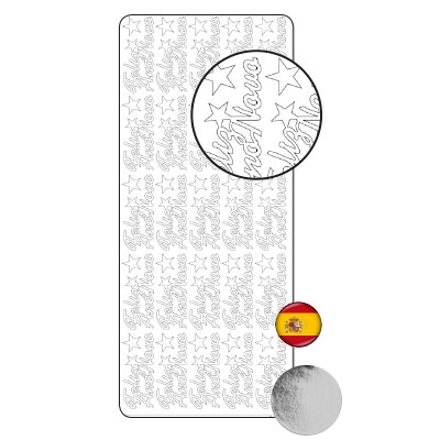 Vaessen Creative • Sticker 10x23cm 10pcs Silver "Brightiz Ano Novo"