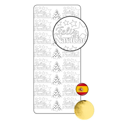 Vaessen Creative • Sticker 10x23cm 10pcs Gold Brightiz Navidad