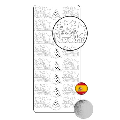 Vaessen Creative • Sticker 10x23cm 10pcs Silver  Brightiz Navidad  