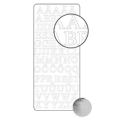 Vaessen Creative • Sticker 10x23cm 10pcs Silver Alphabet