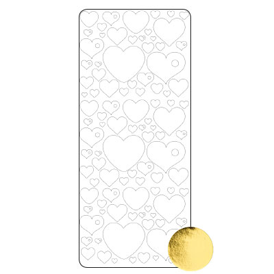 Vaessen Creative • Sticker 10x23cm 10pcs Gold Hearts