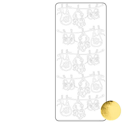 Vaessen Creative • Sticker 10x23cm 10pcs Gold Diverse Baby