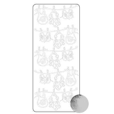 Vaessen Creative • Sticker 10x23cm 10pcs Silver Diverse Baby
