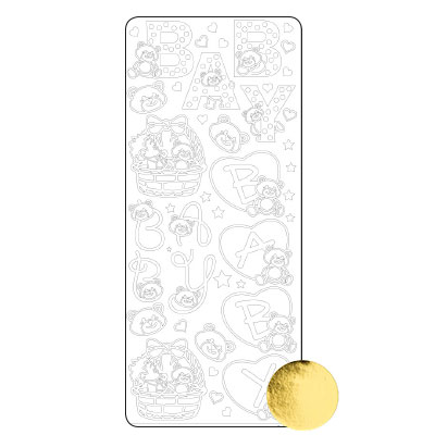 Vaessen Creative • Sticker 10x23cm 10pcs Gold Diverse Baby