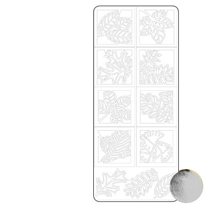 Vaessen Creative • Sticker 10x23cm 10pcs Zilver Bladeren