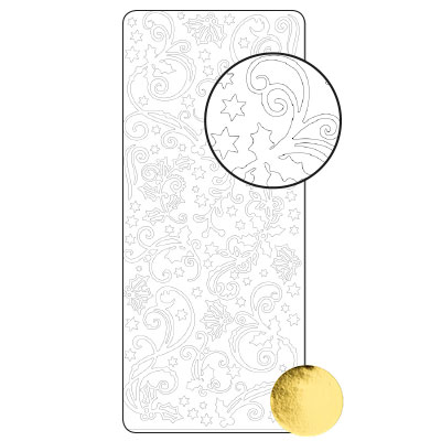 Vaessen Creative • Sticker 10x23cm 10pcs Gold Diverse Christmasfigures