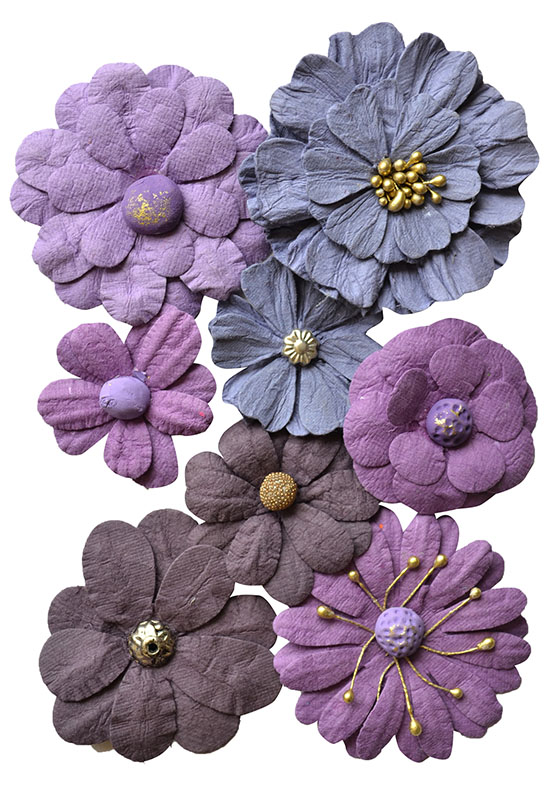 Vaessen Creative • Creative Elements Handmade Paper Symphony Flowers 8pcs Purple