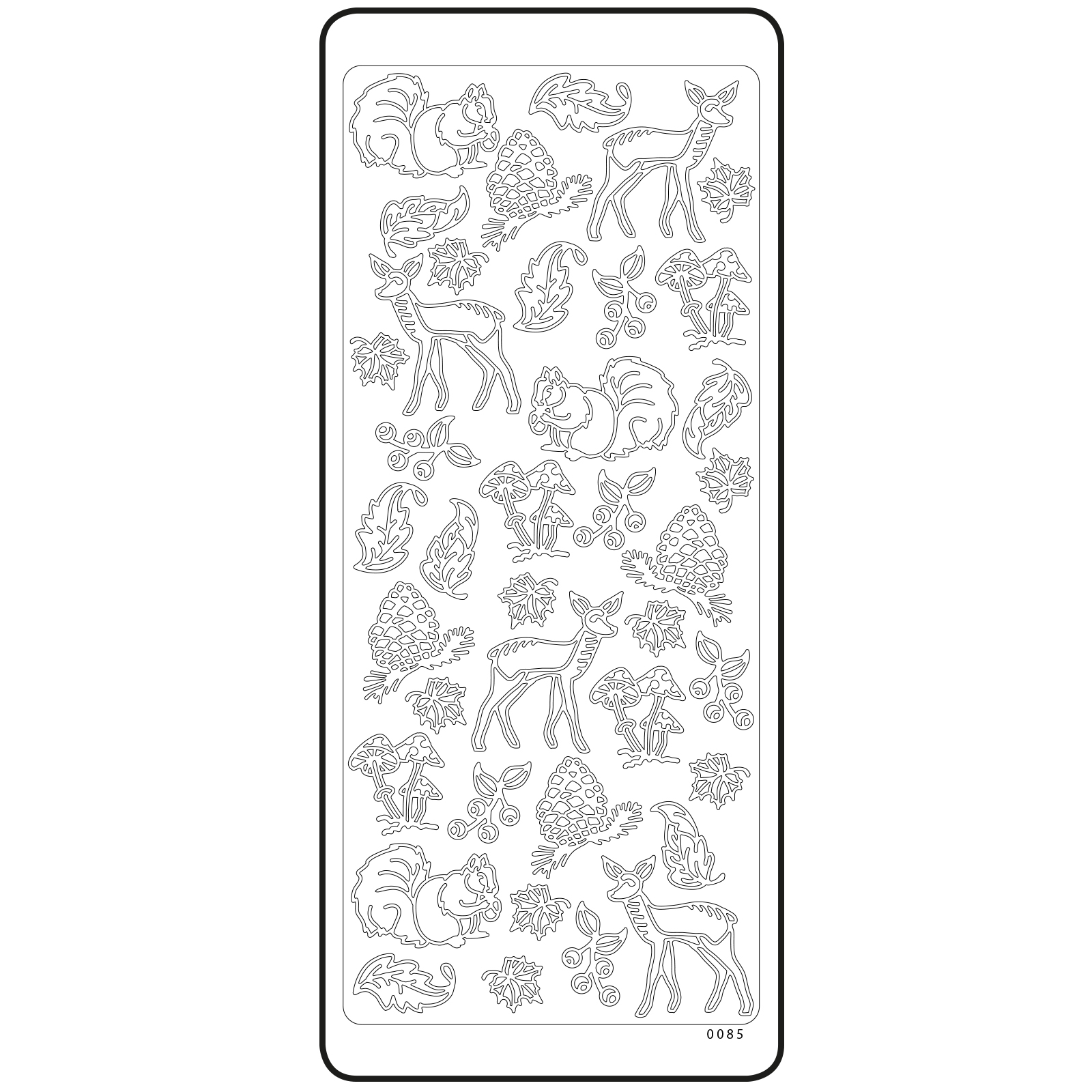 Vaessen Creative • Sticker 10x23cm 10pcs Silver Animals