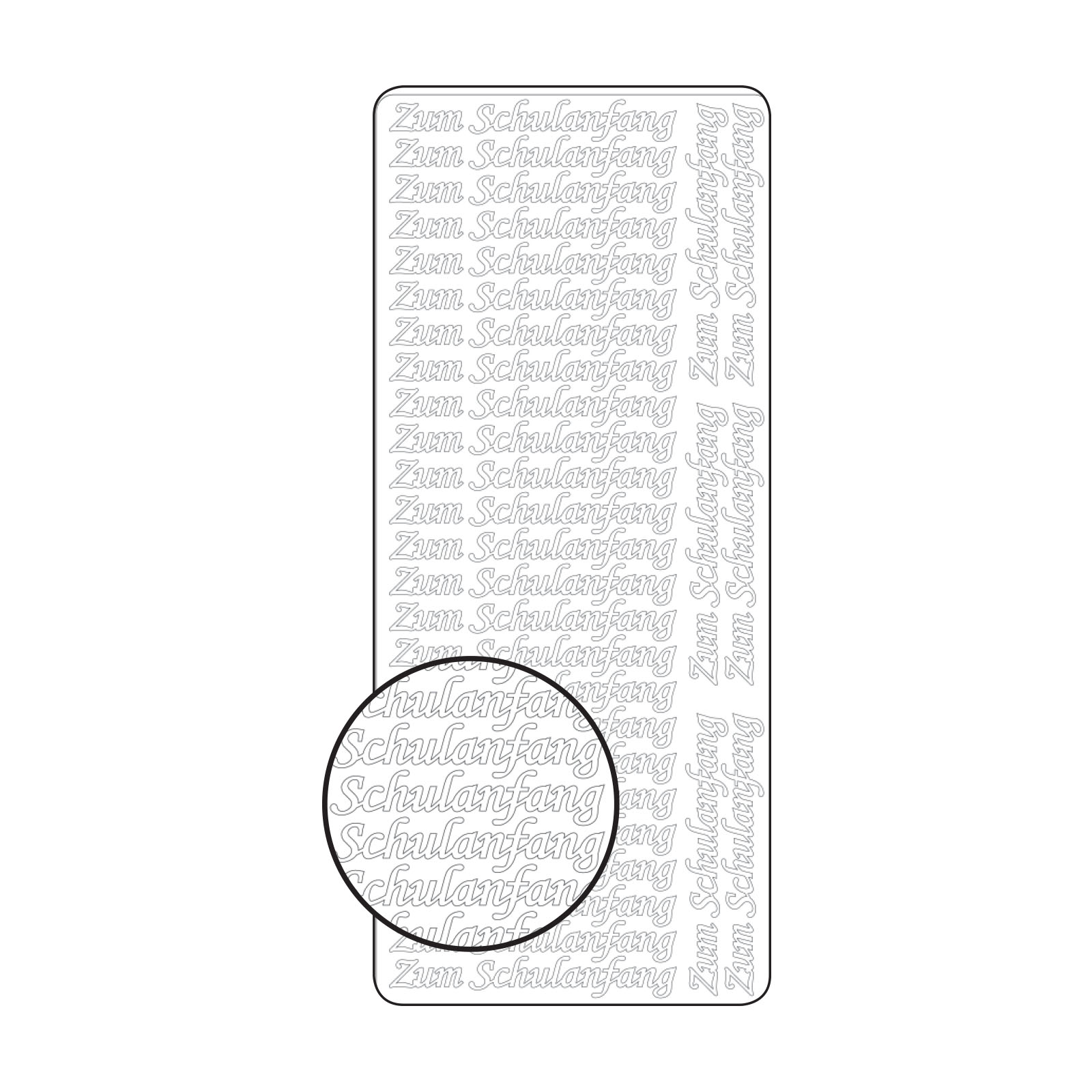 Vaessen Creative • Sticker 10x23cm 10pcs Silver "Zum Schulanfang"