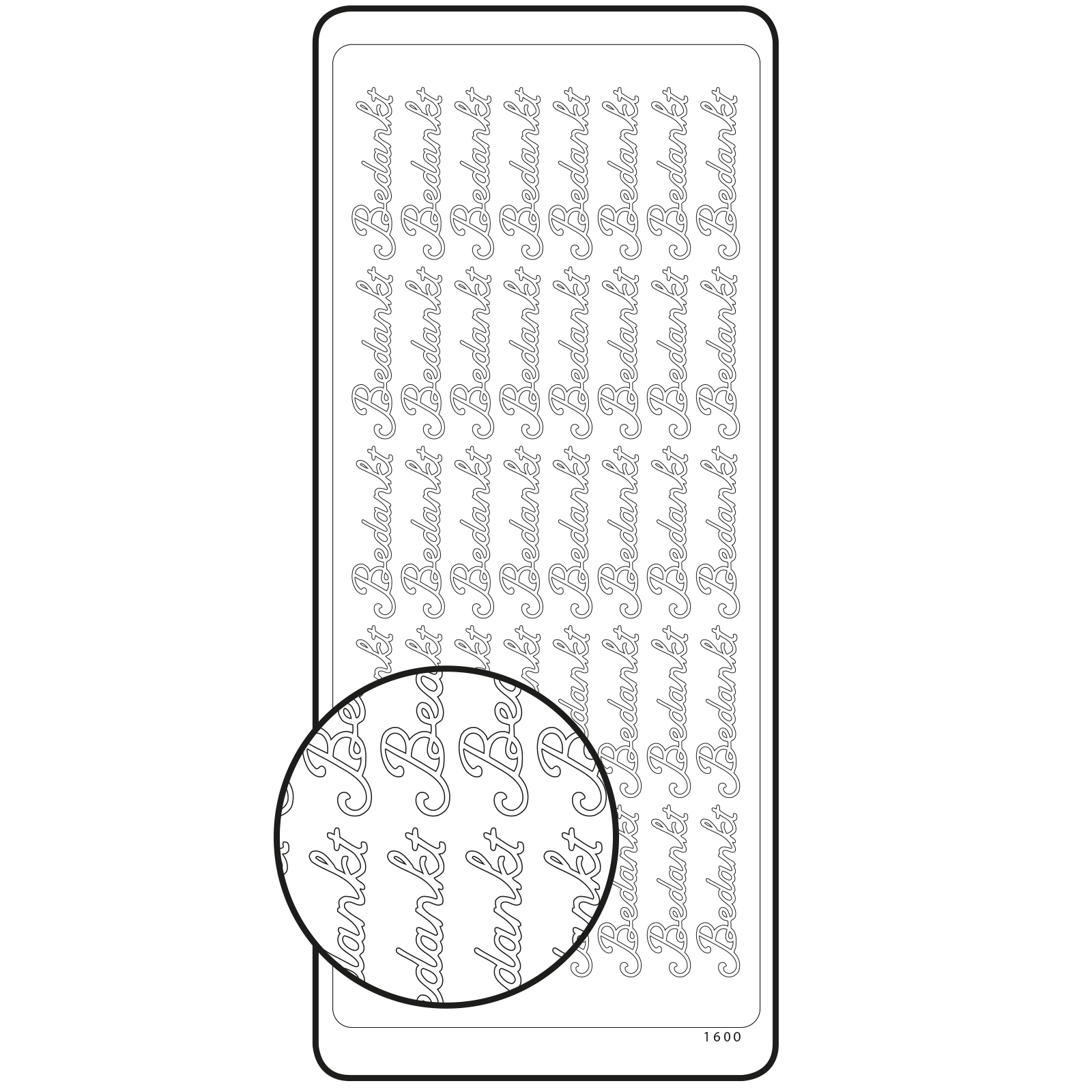 Vaessen Creative • Sticker 10x23cm 10pcs Silver "Bedankt"