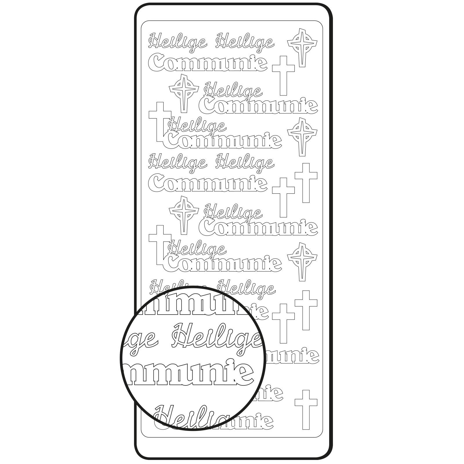 Vaessen Creative • Sticker 10x23cm 10pcs Silver "Heilige Communie"
