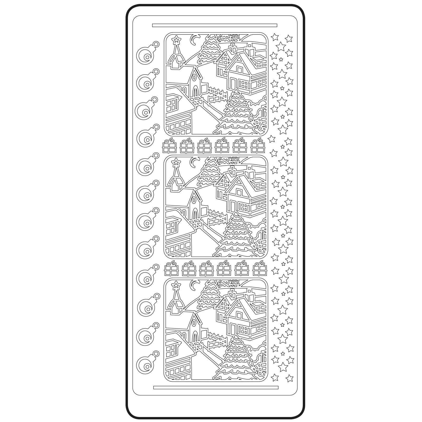 Vaessen Creative • Sticker 10x23cm 10pcs Silver Christmasscene