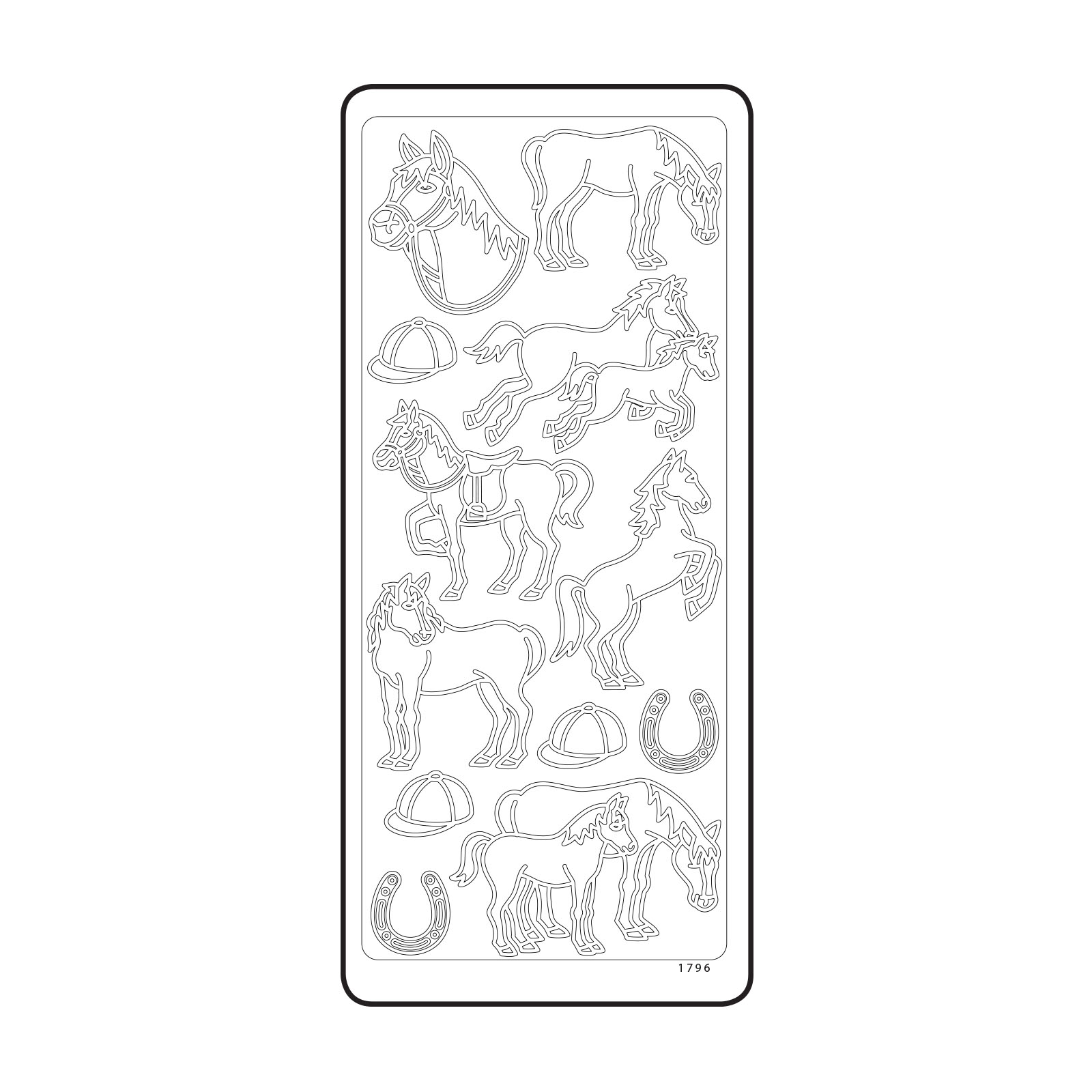 Vaessen Creative • Sticker 10x23cm 10pcs Goud Paarden