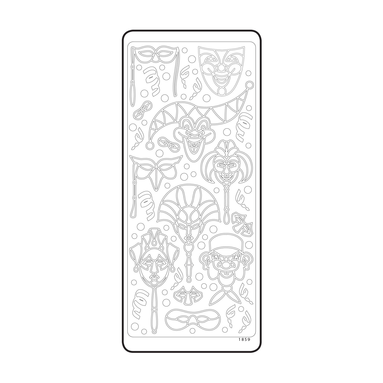 Vaessen Creative • Sticker 10x23cm 10pcs Gold Masks