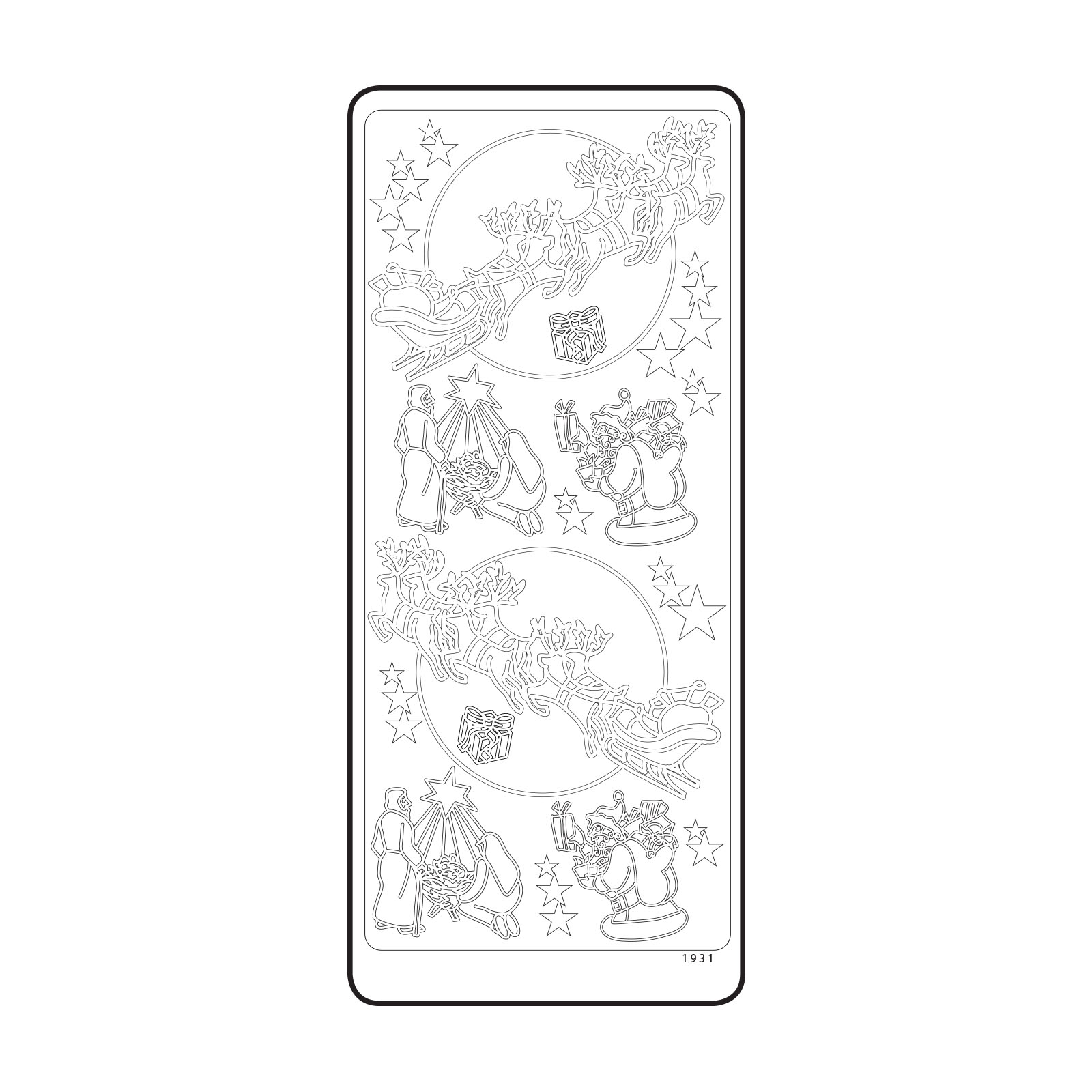 Vaessen Creative • Sticker 10x23cm 10pcs Gold Christmasscene