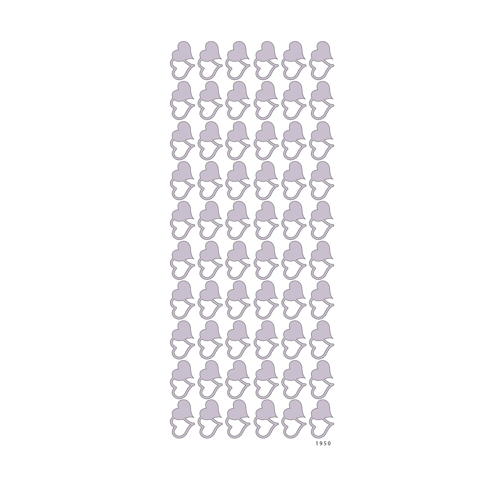 Vaessen Creative • Sticker 10x23cm 10pcs Silver Doublee Hearts
