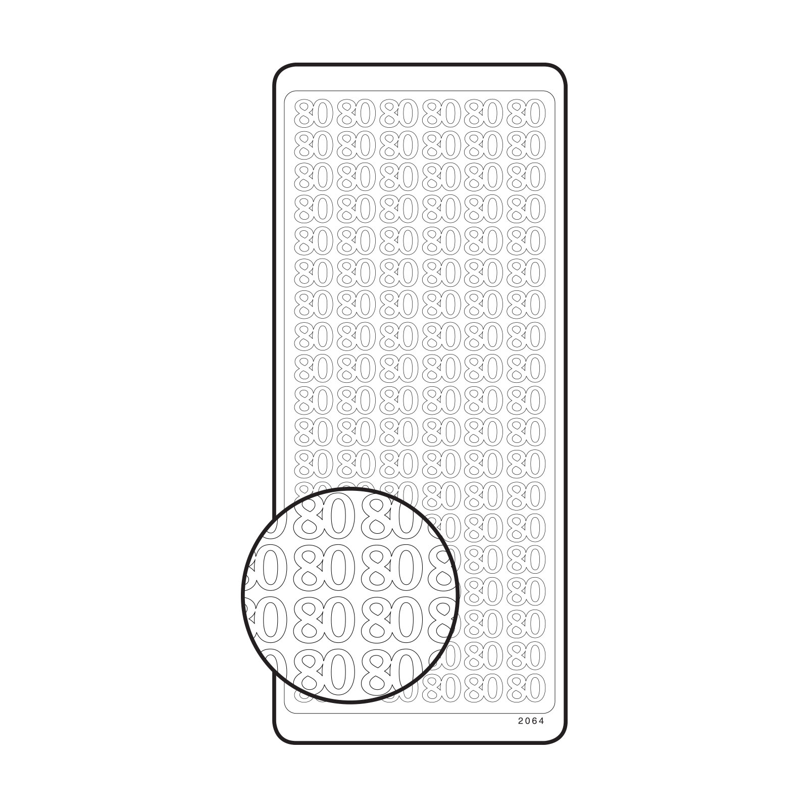 Vaessen Creative • Sticker 10x23cm 10pcs zilver getal 80