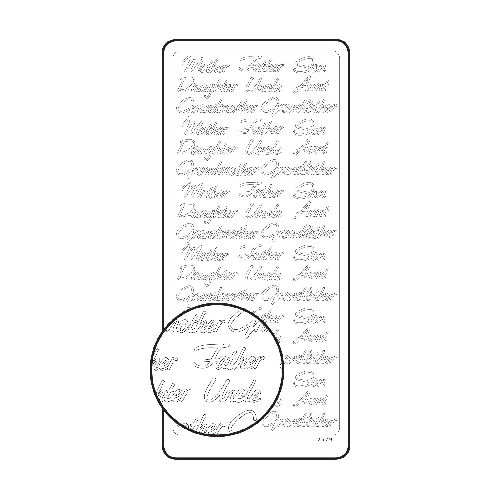 Vaessen Creative • Sticker 10x23cm 10pcs goud diverse Engelse teksten