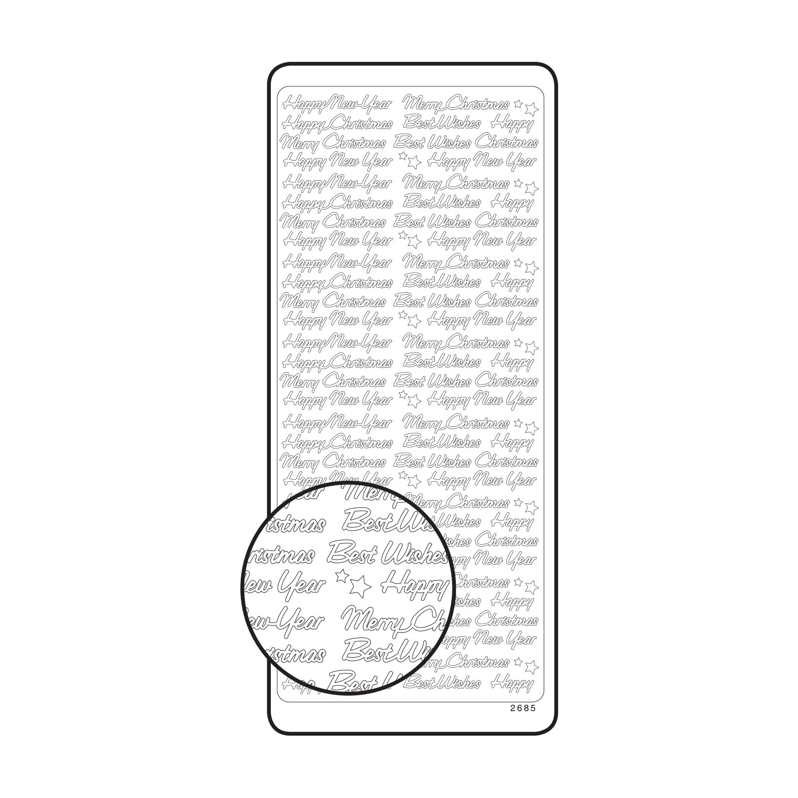 Vaessen Creative • Sticker 10x23cm 10pcs goud diverse Engelse teksten