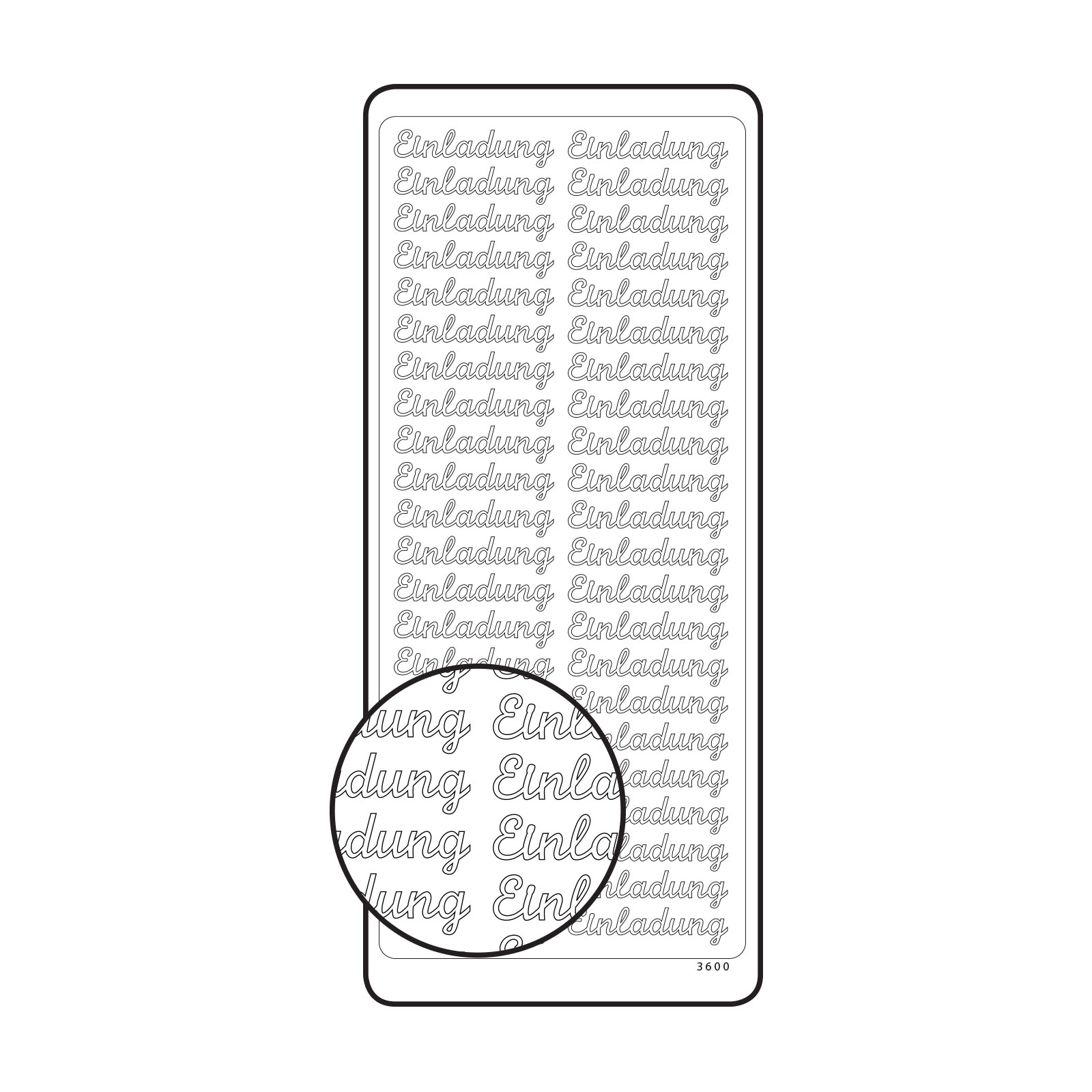 Vaessen Creative • Sticker 10x23cm 10pcs goud "Einladung"