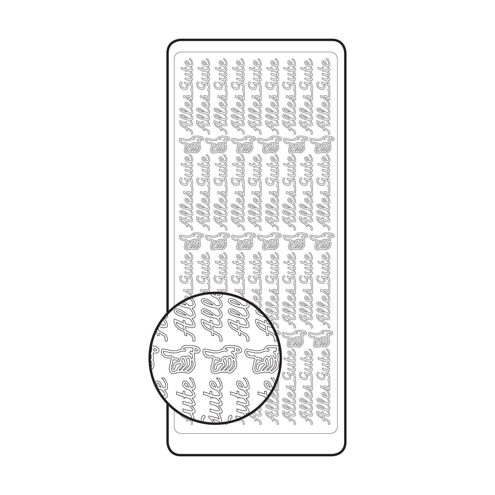 Vaessen Creative • Sticker 10x23cm 10pcs zilver "Alles gute"