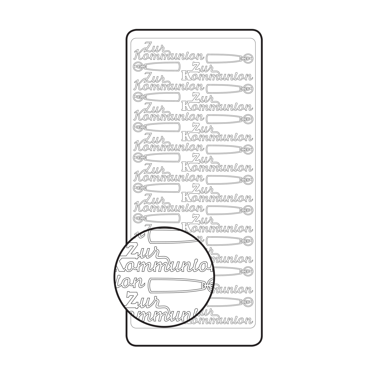 Vaessen Creative • Sticker 10x23cm 10pcs goud "Zur Kommunion"
