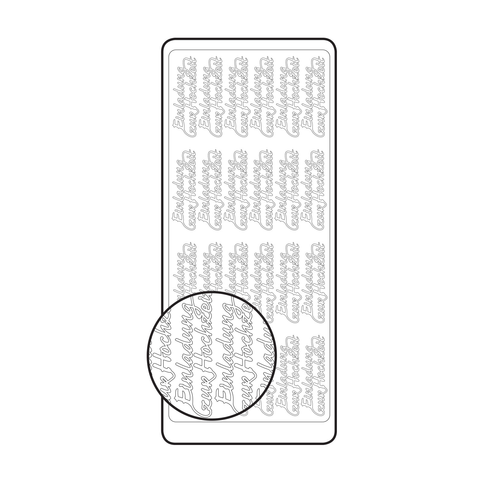 Vaessen Creative • Sticker 10x23cm 10pcs zilver "Einladung zur Hochzeit"