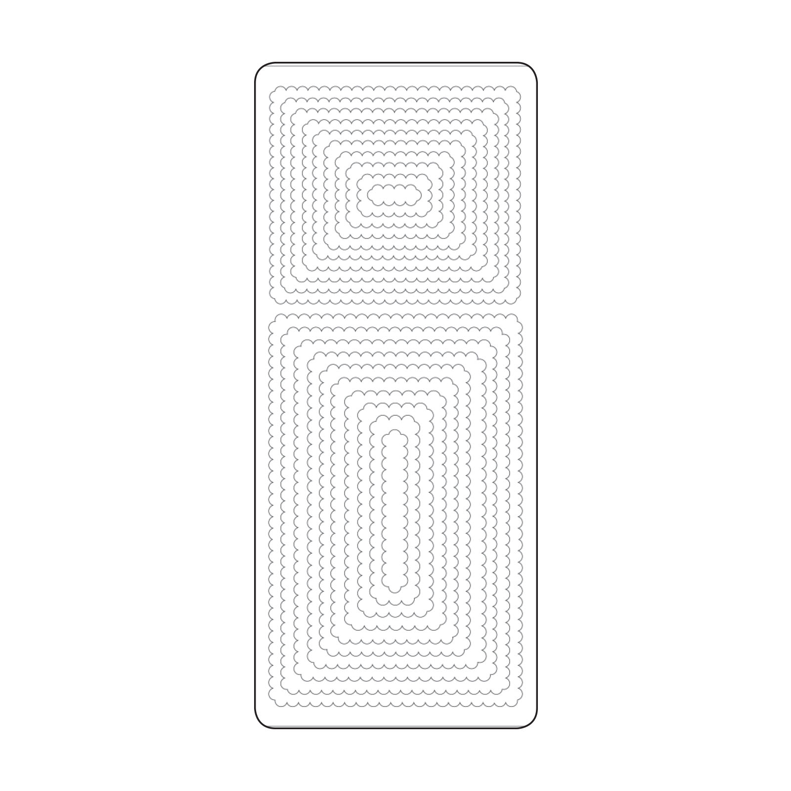Vaessen Creative • Sticker 10x23cm 10pcs zilver kaders rechthoeken