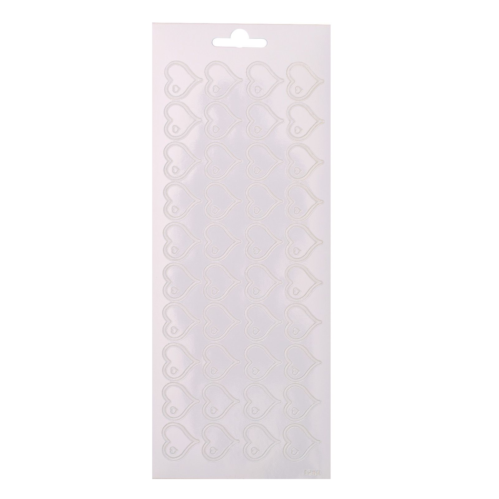 Vaessen Creative • Autocollant 10X23Cm X10 Coeurs Blanc