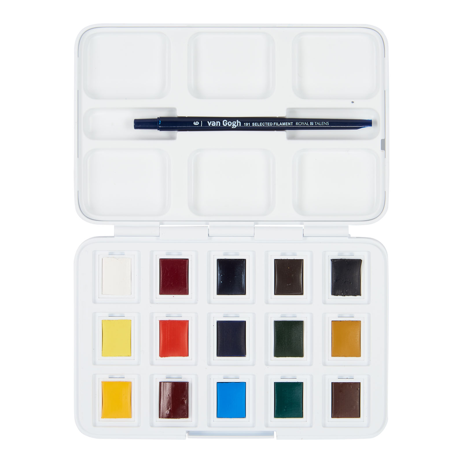 Van Gogh • Watercolour pocket box basic colours with 12 colours in half pans + 3 colours for free