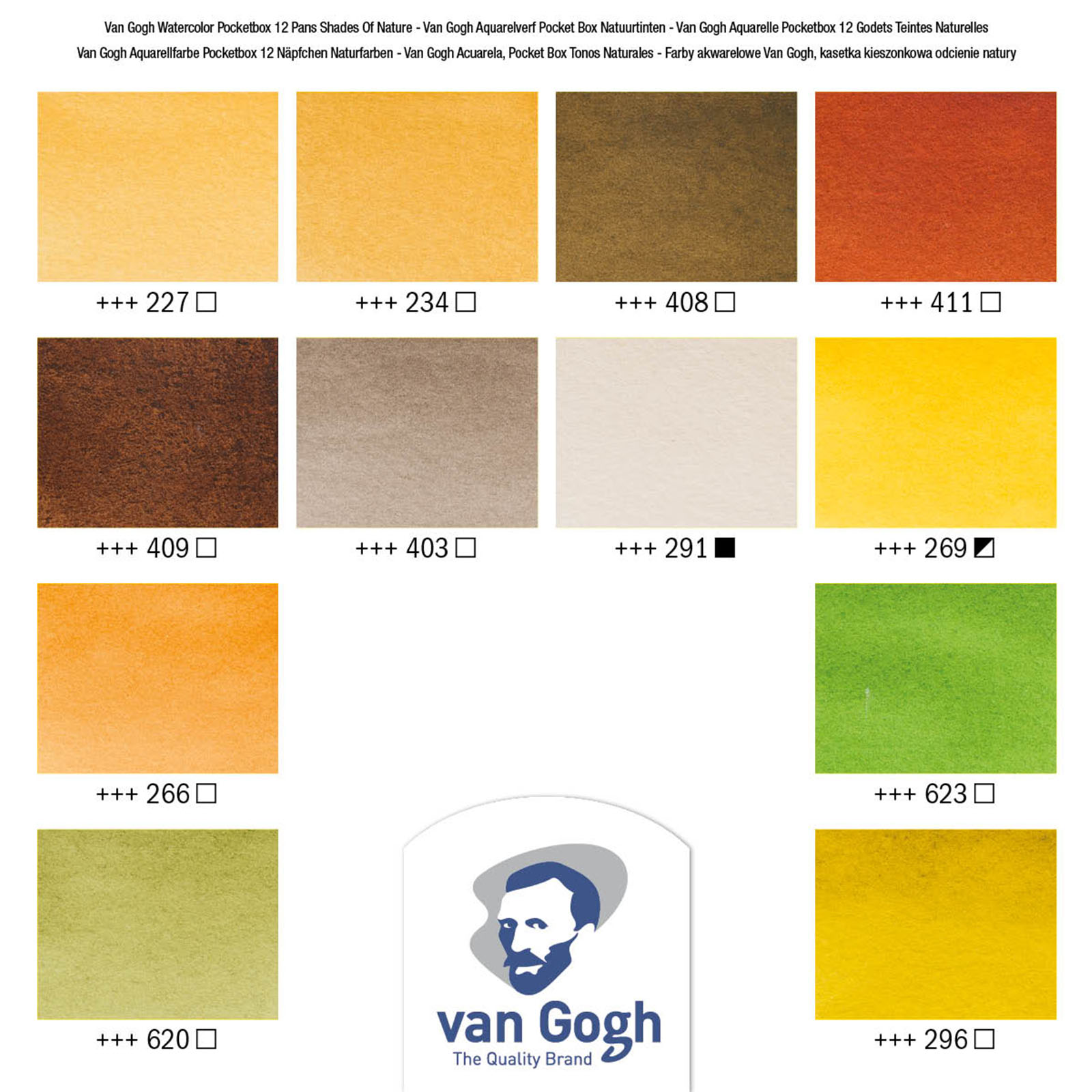 Van Gogh Museum Watercolor Pocket Box - Set of 12, Assorted Colors, Half  Pans